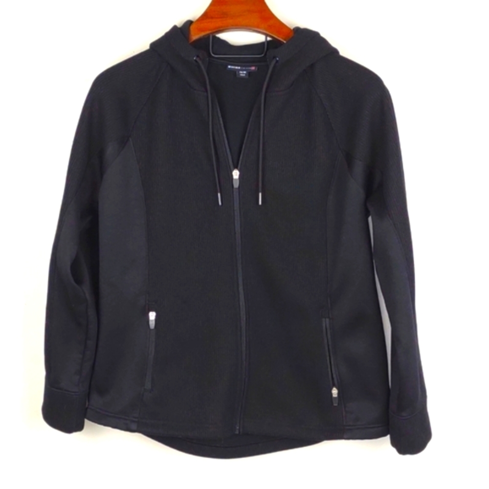 Swiss Tech Black Coat with Hood